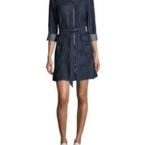 7 for all Mankind Belted Denim Zipper Dress S